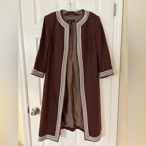 Escada Chocolate Brown Jacket with Ivory Detailing sz. 42